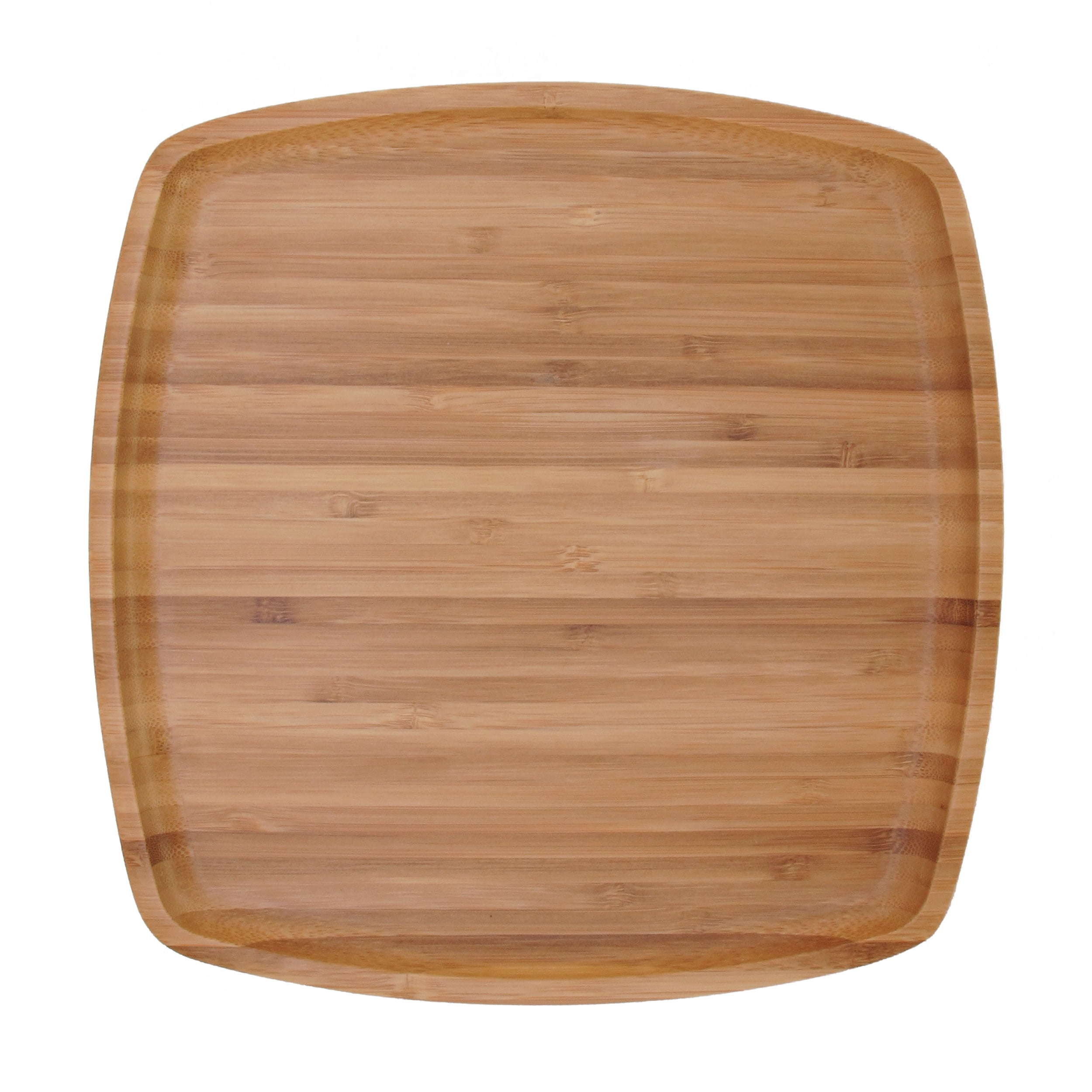 Natural Bamboo Square Polished Tea Serving Tray, 8" x 8"