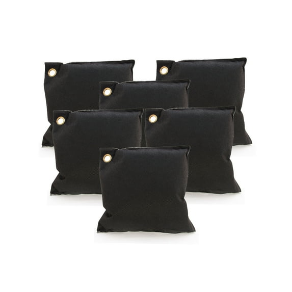 BambooMN Activated Moso Bamboo Charcoal Air Purifier Deodorizer Freshener Odor Absorber Purifier Bags, Black - 6 Bag, 350 grams Per Bag