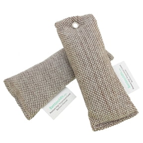 BambooMN Activated Moso Bamboo Charcoal Air Purifier Deodorizer Freshener Odor Absorber Purifier Bags - Tan - 1 Pair (2 pcs), 150 grams per bag