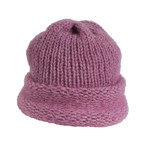 BambooMN Adult Super Soft Hand Knit Winter Hat for Women and Men - Lilac