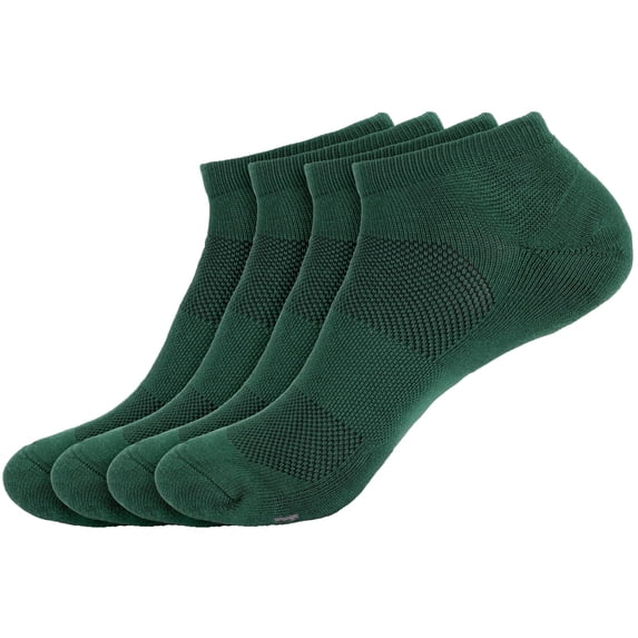 BambooMN Unisex Men's and Women's Rayon from Bamboo Athletic Ankle Socks - Pine - Small - 4 Pairs