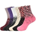 thumbnail image 1 of BambooMN - Assorted Fuzzy Gradient Socks - Assortment D - 6prs, 1 of 5