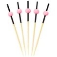 thumbnail image 1 of BambooMN Ball End Picks for Appetizers Cocktail Skewers Fruit Garnish Charcuterie Sandwich Cater Events Parties Restaurants - 2.75" Pink - 1,000 Pieces, 1 of 9