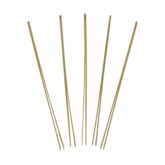 BambooMN Bamboo Double Prong Appetizer Charcuterie Skinny Skewer Picks - 3.5" (8.9cm) - 300pcs