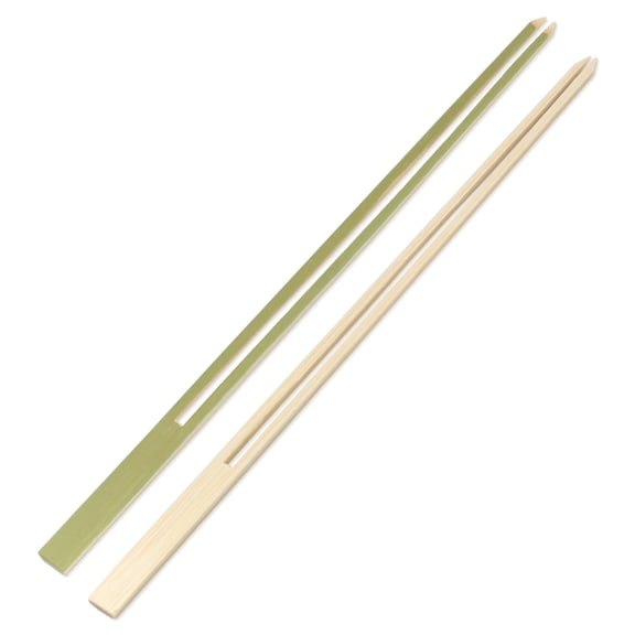 BambooMN Bamboo Double Prong Large Cut Meat Vegetable Grilling Skewers - 9mm Wide - 9.8" (24.9cm) - 100pcs