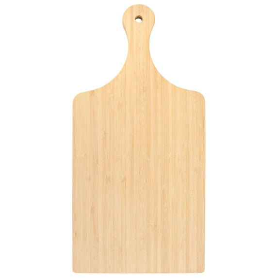BambooMN Bamboo Paddle Cutting and Serving Board, Kitchen Cutting Board with Handle - 17" x 8" x 0.75" - 10 Pieces