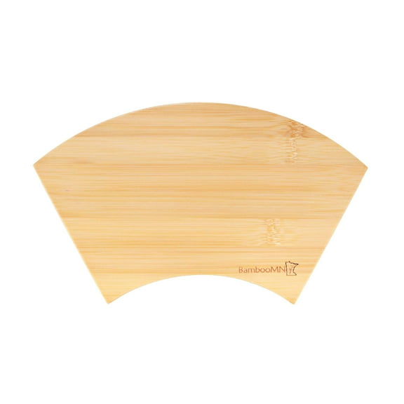 BambooMN Bamboo Sushi Board Serving Tray, Fan, 10.6" x 5" x 1.2" Natural Color, 2 Pieces