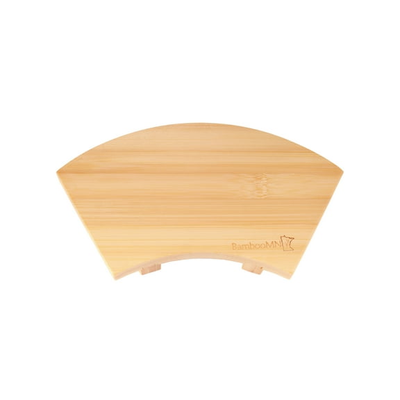 BambooMN Bamboo Sushi Board Serving Tray, Fan, 9" x 3.9" x 1.2" Natural Color, 1 Pieces
