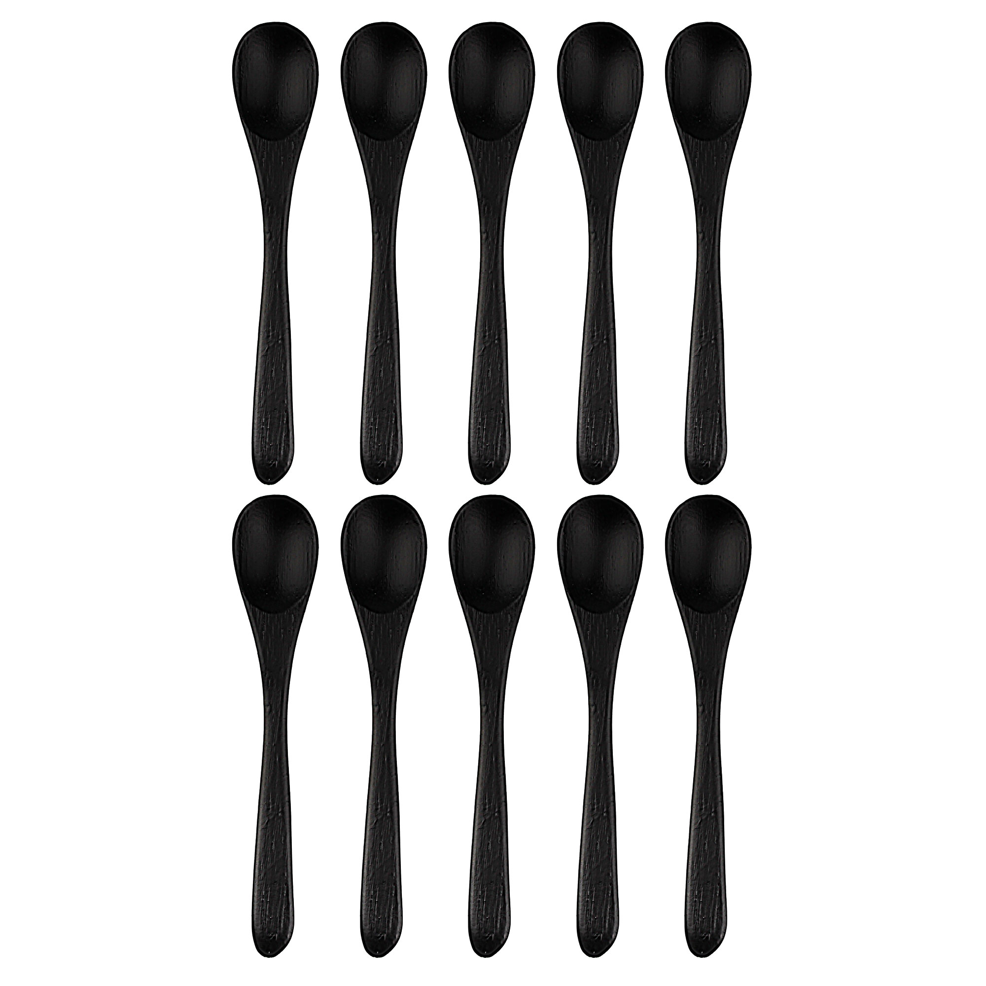 Bamboomn – Set Di Cucchiaini In Bambù Per Spezie, Sale E Zucchero – Forma Ovale 3.5 Pollici – Marrone Carbonizzato – Ecologici E Riutilizzabili