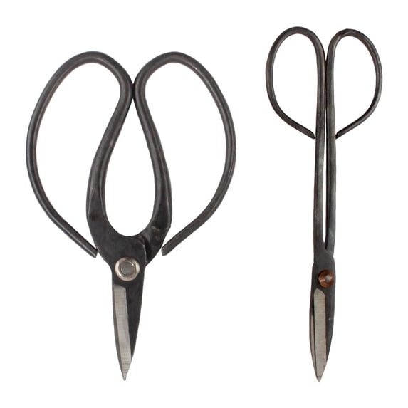 BambooMN Bonsai Basics Set - 7.2" Trimming Shears & 7" Heavy Duty Butterfly Shear - 3 Sets
