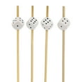thumbnail image 1 of BambooMN Party Dice Toppers for Appetizers Cocktails Burgers Bamboo Skewer Picks - 3.9" (10cm) - White - 100 Pieces, 1 of 5