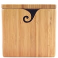 thumbnail image 1 of BambooMN Brand - Bamboo Yarn Bowl with Removable Lid -Yarn Holder for Knitting and Crochet - Carbonized Brown Box, 1 of 5