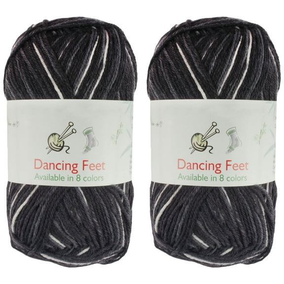 BambooMN Brand - Dancing Feet Yarn for Stripe Pattern Garments 50g/Skein - Night Sky - 2 Skeins