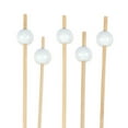 thumbnail image 1 of BambooMN Decorative Ball End Bamboo Cocktail Appetizer Picks - 3.9" (10cm) - White - 100pcs, 1 of 6