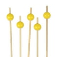thumbnail image 1 of BambooMN Decorative Ball End Bamboo Cocktail Appetizer Picks - 4.7" (12cm) - Bright Yellow - 300pcs, 1 of 6