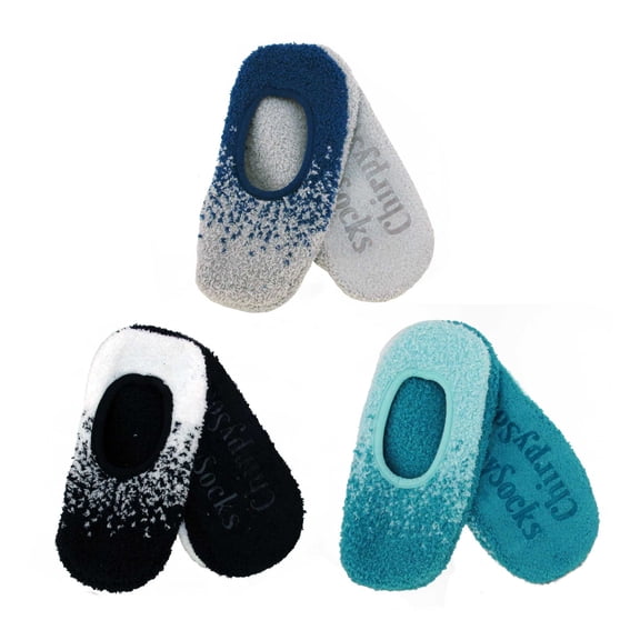 BambooMN Brand - Fuzzy Gradient Comfort Slippers - Assortment E - size L - 3 Prs