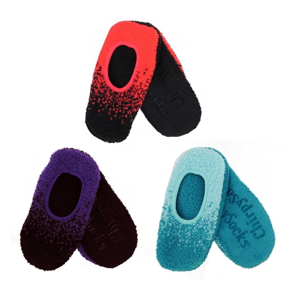 BambooMN Brand - Fuzzy Gradient Comfort Slippers - Assortment H - size S - 3 Prs