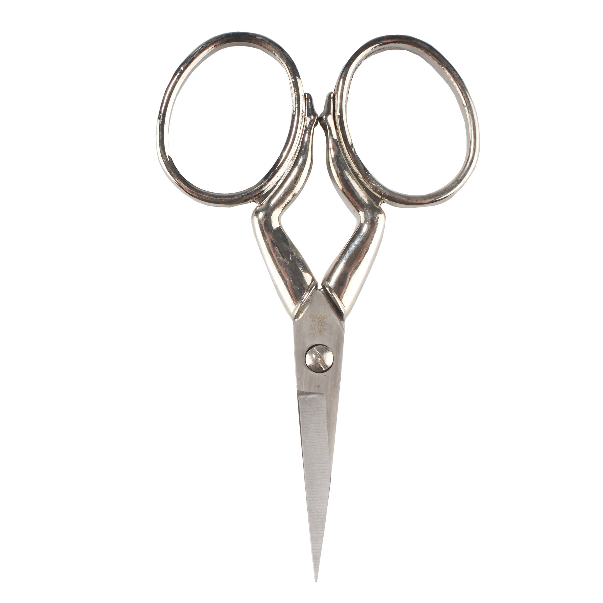 BambooMN Brand - Heirloom Craft Embroidery Scissors w/ Leg Shaped Cast Handles - Silver
