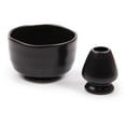 thumbnail image 1 of BambooMN Brand - Matcha Ceramic Set - Matcha Bowl and Whisk Holder - 2 Sets - Black, 1 of 7