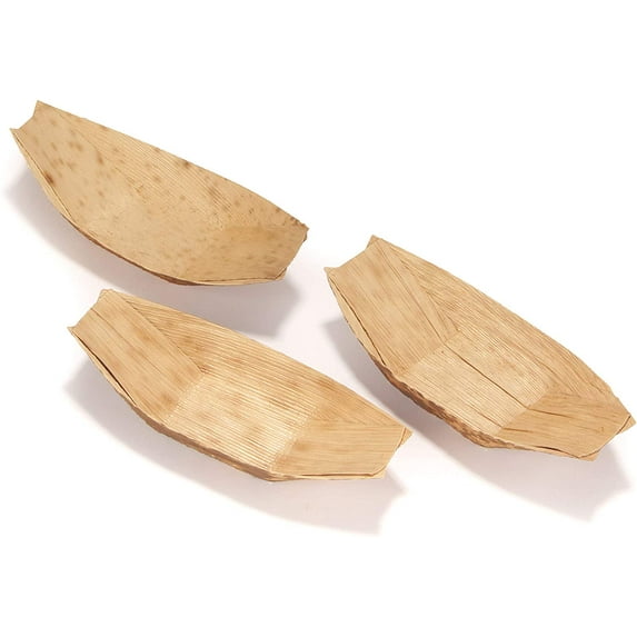 BambooMN Brand - Premium Bamboo Leaf Boats - 3.25" x 1.5" - 300 Pieces
