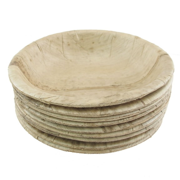 BambooMN Brand - Premium Bamboo Leaf Bowl Deep Dish - 5.1"x1.6" - 10 Pieces