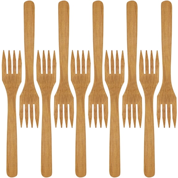 BambooMN Brand - Solid Bamboo Dinner Fork 8' - 10 Pcs