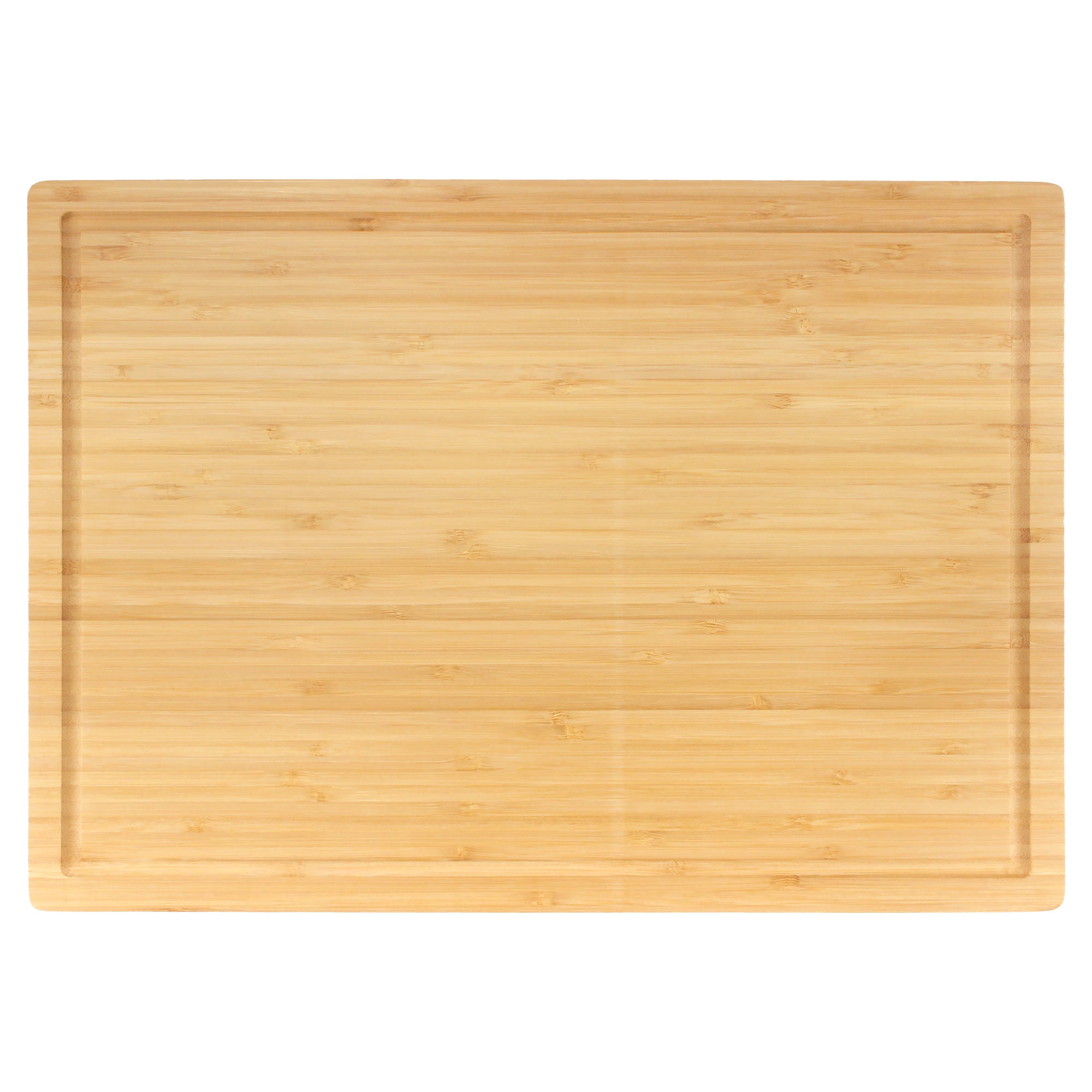 BambooMN Brown Large Natural Bamboo Cutting Board with Juice Groove For Home and Kitchen - 16.85" x 11.75" x 0.6" Vertical - 100 Piece
