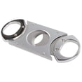 thumbnail image 1 of BambooMN Cigar Cutter, Guillotine, Double Blade, in Black Gift Case - Silver (Square) - 1 Pack, 1 of 7