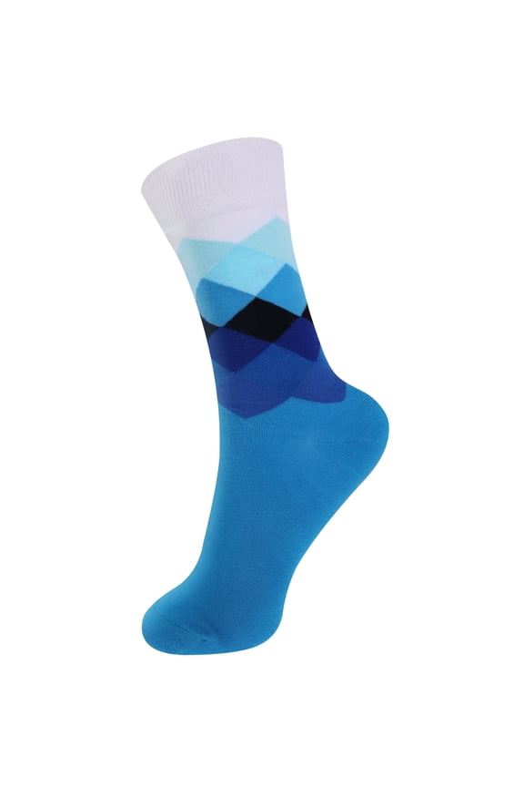 Colorful Unisex Diamond Trails Rayon From Bamboo Crew Socks for Men and Women - Summit - Large - 1 Pair