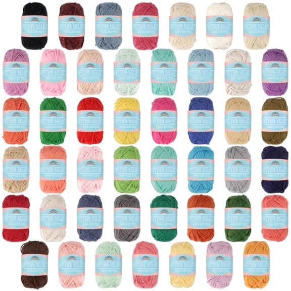 JubileeYarn Cotton Select Bonbon Yarn - Sport Weight - 10g/Skein - Variety Pack - 40 Skeins