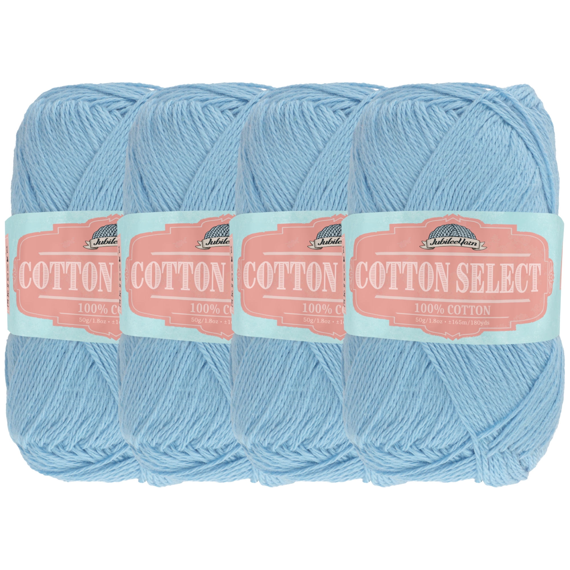 Five Pack Teal Blue Thin Lace Weight Knitting Crochet Yarn