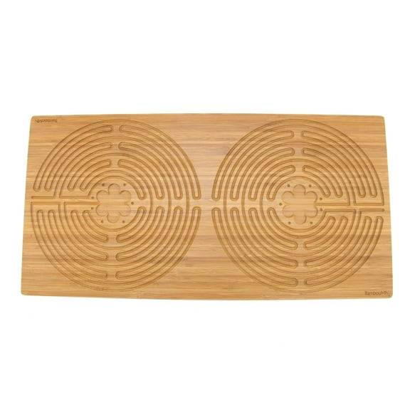 BambooMN Double Finger Labyrinth for meditation and Prayer - Carbonized Brown 25" x 12.5", 11 Circuit Chartres Style, 1 Piece