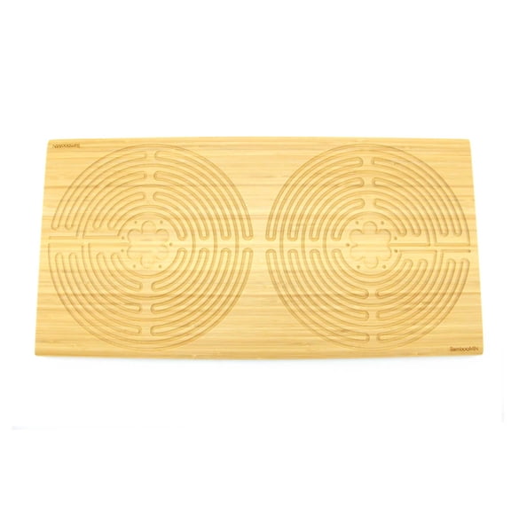BambooMN Double Finger Labyrinth for meditation and Prayer - Natural 25" x 12.5", 11 Circuit Chartres Style, 1 Piece