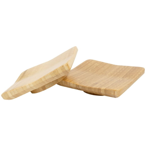 BambooMN Dual Use Bamboo Coasters/Glass Topper, 4" - Square- 10 Piece Set