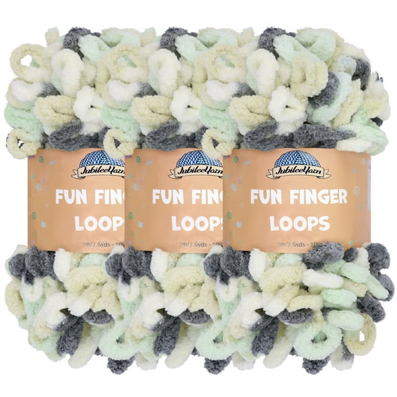 JubileeYarn Fun Finger Loops Yarn - Jumbo Polyester - 100g/Skein - Artemis - 3 Skeins