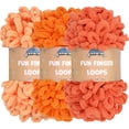 thumbnail image 1 of JubileeYarn Fun Finger Loops Yarn - 100g/Skein Jumbo Polyester - Portokáli - 3 Skeins, 1 of 4