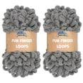 thumbnail image 1 of JubileeYarn Fun Finger Loops Yarn - Jumbo Polyester - 100g/Skein - Grey - 2 Skeins, 1 of 6