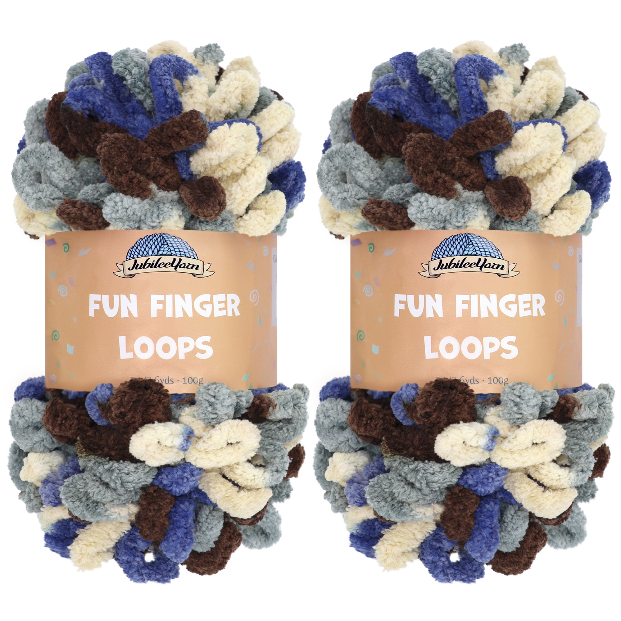 JubileeYarn Fun Finger Loops Yarn - Jumbo Polyester - 100g/Skein ...
