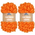thumbnail image 1 of JubileeYarn Fun Finger Loops Yarn - Jumbo Polyester - 100g/Skein - Orange Peel - 2 Skeins, 1 of 6