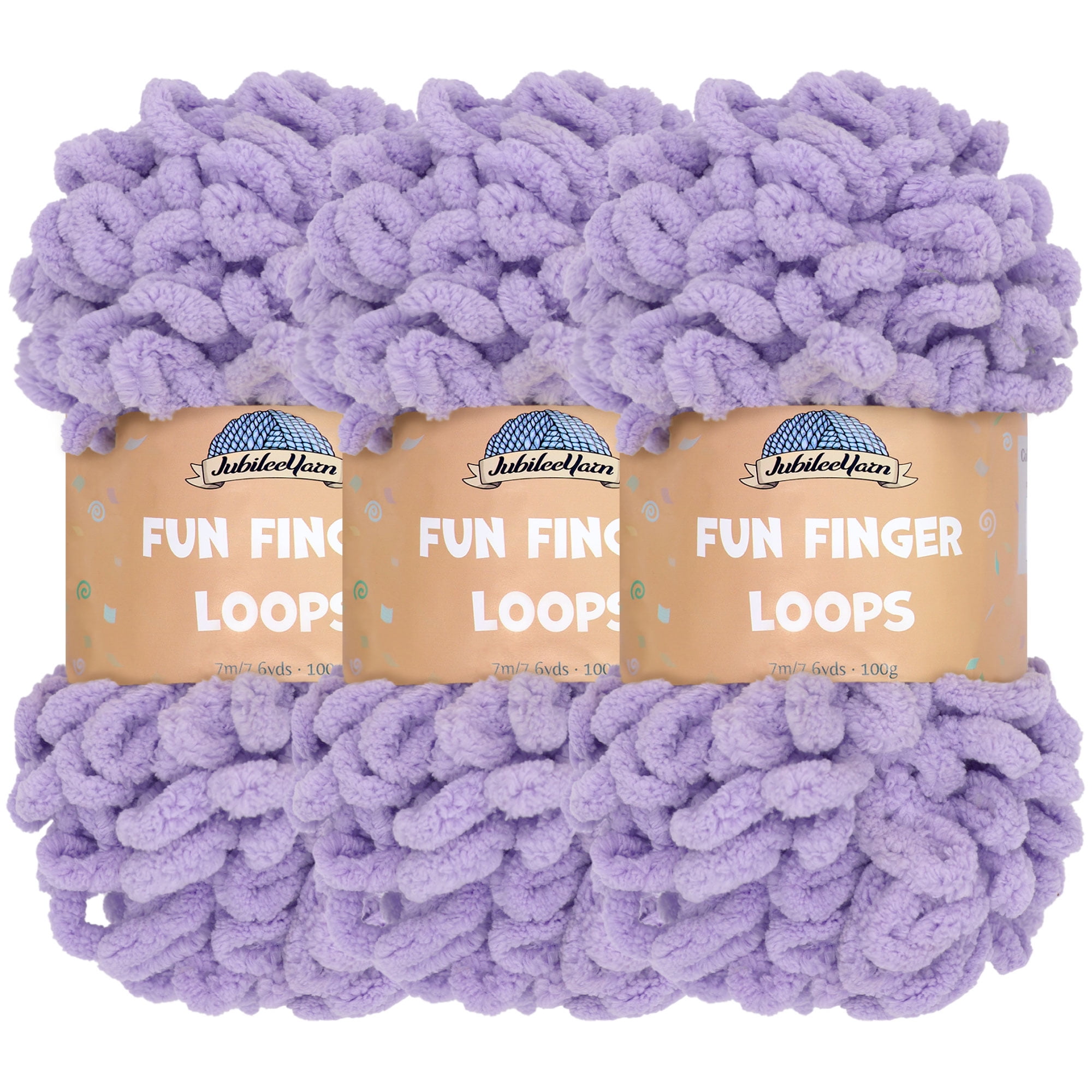 JubileeYarn Fun Finger Loops Yarn - Jumbo Polyester - 100g/Skein ...