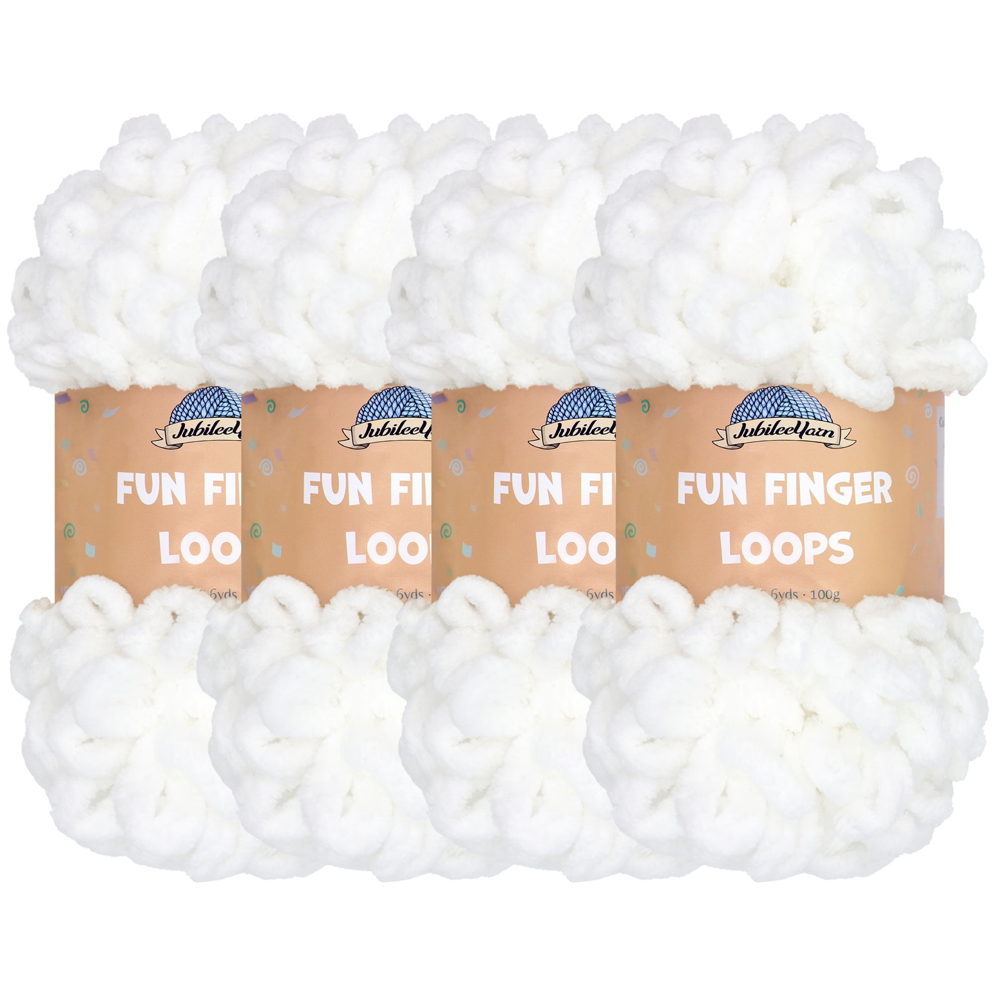 JubileeYarn Fun Finger Loops Yarn - Jumbo Polyester - 100g/Skein ...