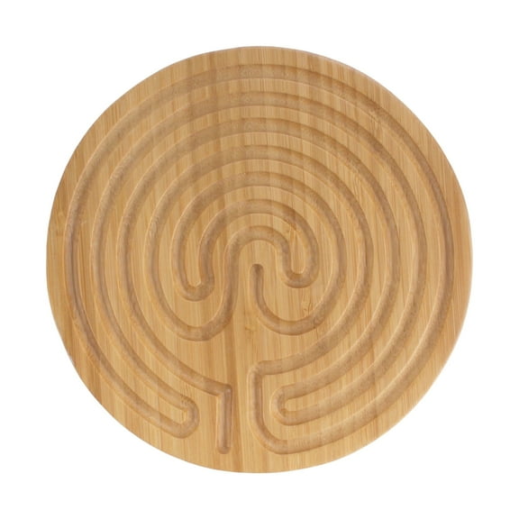 BambooMN Cretan Style 7 Circuit Bamboo Finger Labyrinth – 6” Carbonized Brown – 1 Unit