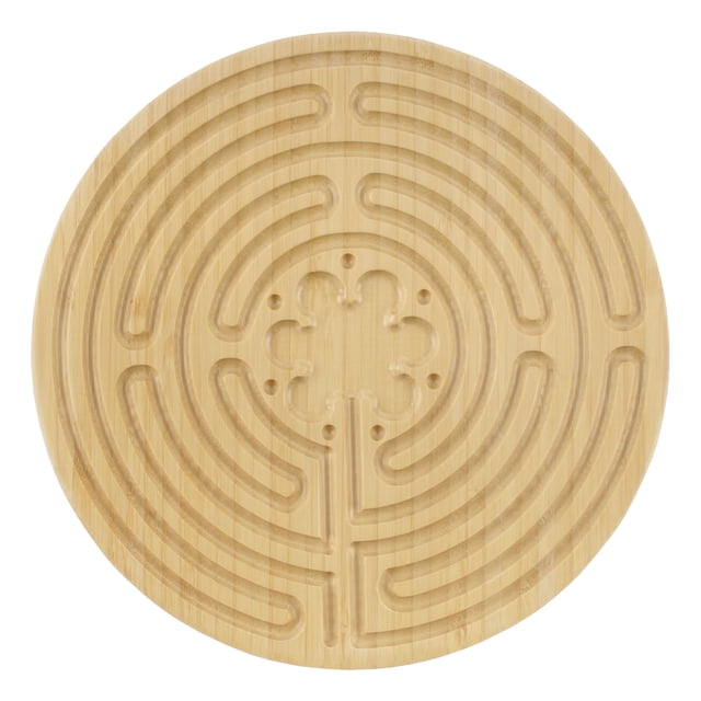 BambooMN Finger Labyrinth for Meditation and Prayer - Carbonized Brown ...