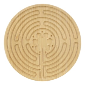 BambooMN Finger Labyrinth for Meditation and Prayer - Carbonized Brown Chartres Style 8" Diameter, 7 Circuit, 1 Piece