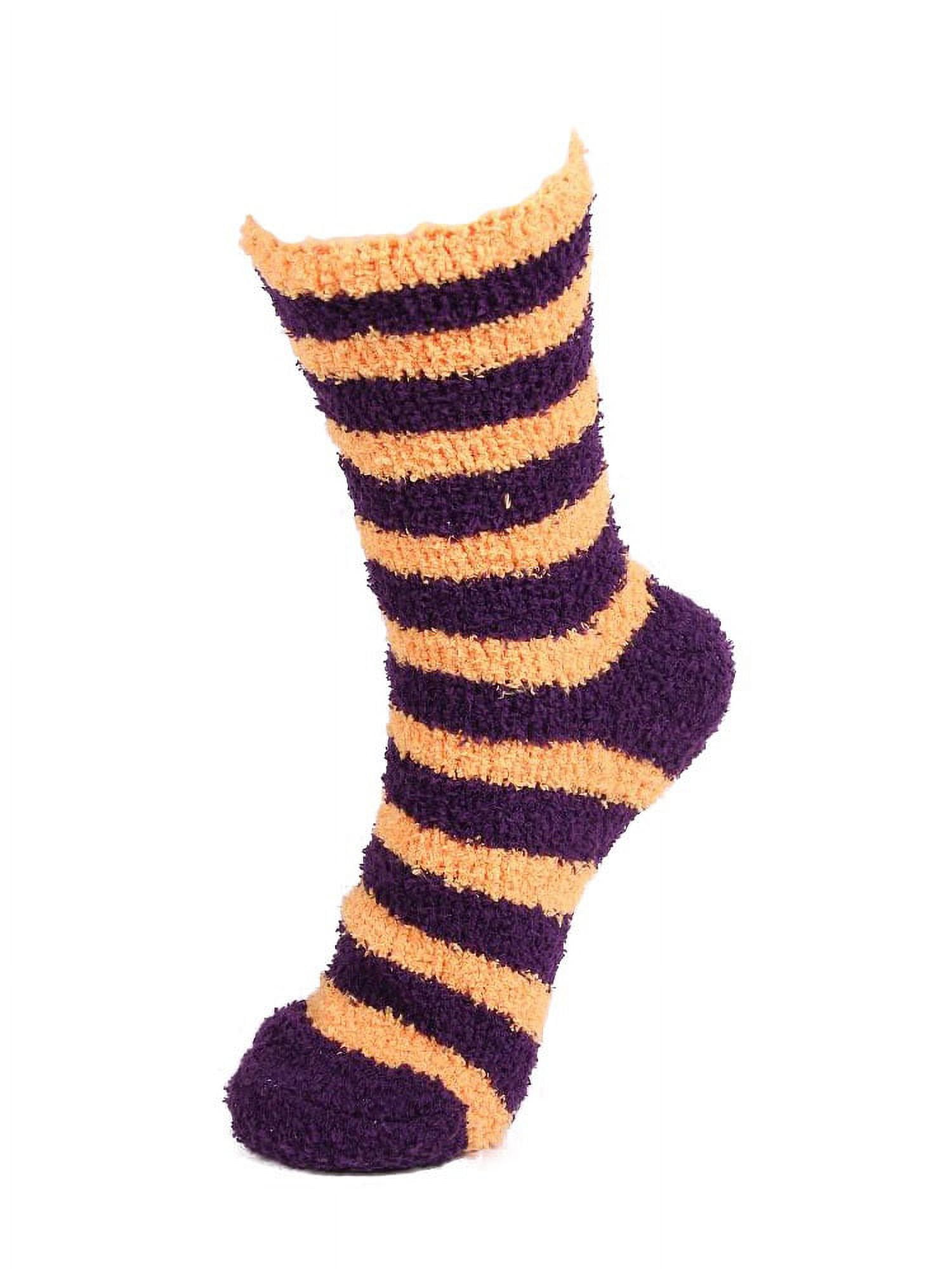 Purple Fuzzy Knobby Socks