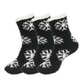 thumbnail image 1 of BambooMN Super Fuzzy Warm Soft Microfiber Snowflake Socks - Tuxedo Tails - Extra Large - 3 Pairs, 1 of 6