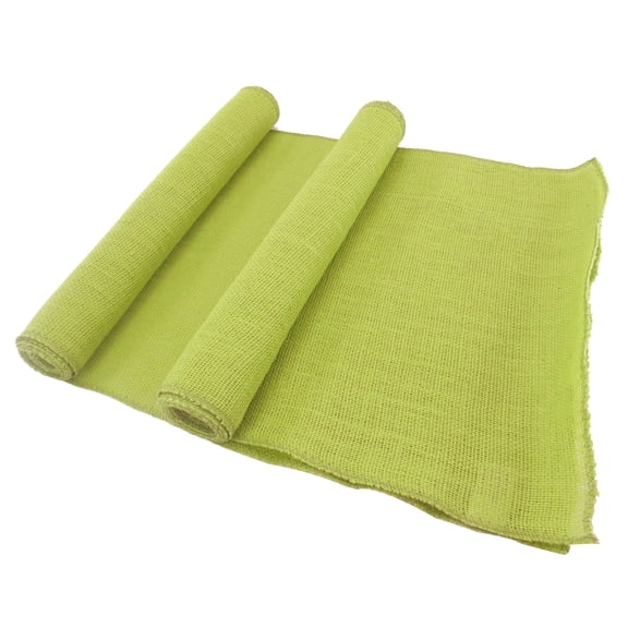 BambooMN Green 15" x 88" Vintage Hemp Burlap Table Runner - 1 Unit
