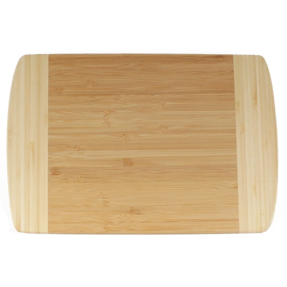 BambooMN Heavy Duty Premium Bamboo Two-Toned Cutting Board - 12" x 8" x 0.75" - 10 Piece