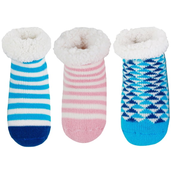 BambooMN Infant/Baby Extra Thick Fleece Lined Socks - 6-9 Months - Assortment 4