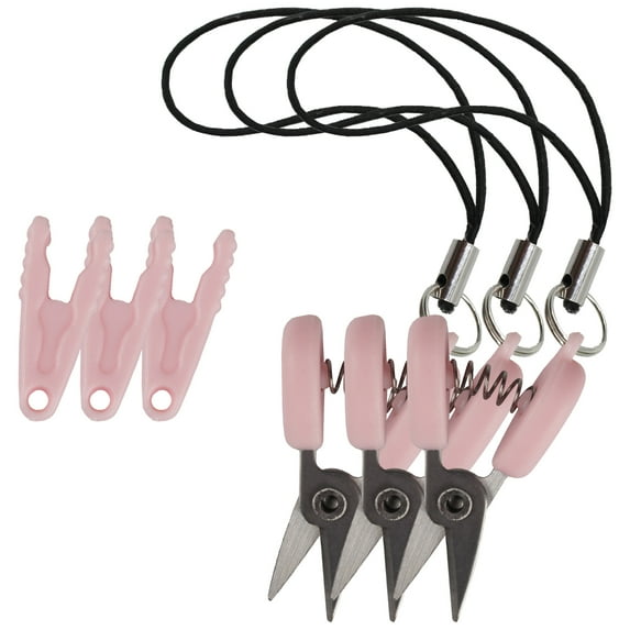 JubileeYarn Snippy Portable Keychain Stainless Steel Scissors - Sugar Pink - 3 Scissors